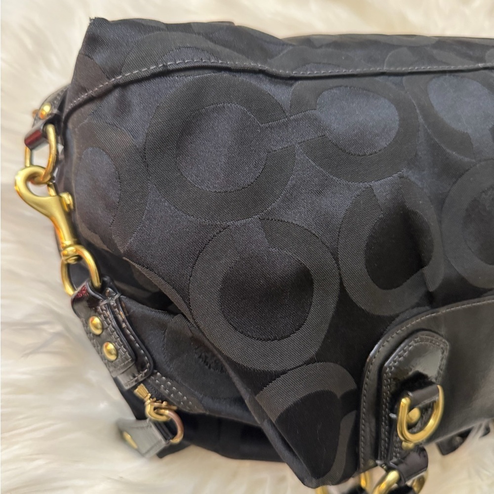Vintage Coach Black Satchel with Gold Accents#12943 - Picture 12 of 14